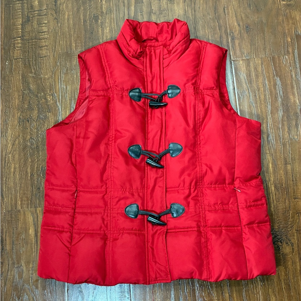 Charter Club Vibrant Red Puffer Vest size XL #V1